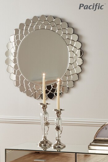 Pacific Clear Petal Shaped Glass Round Mirror (211902) | £280