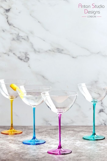 The DRH Collection Set of 4 Green Gala Cocktail Glasses (212150) | £48