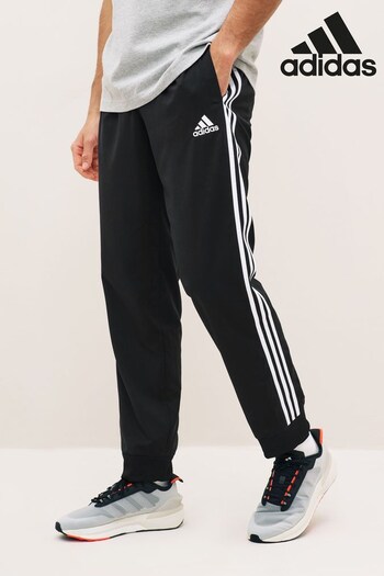 adidas Black Sportswear AEROREADY Essentials Tapered Cuff Woven 3-Stripes Tracksuit Bottoms (212218) | £38