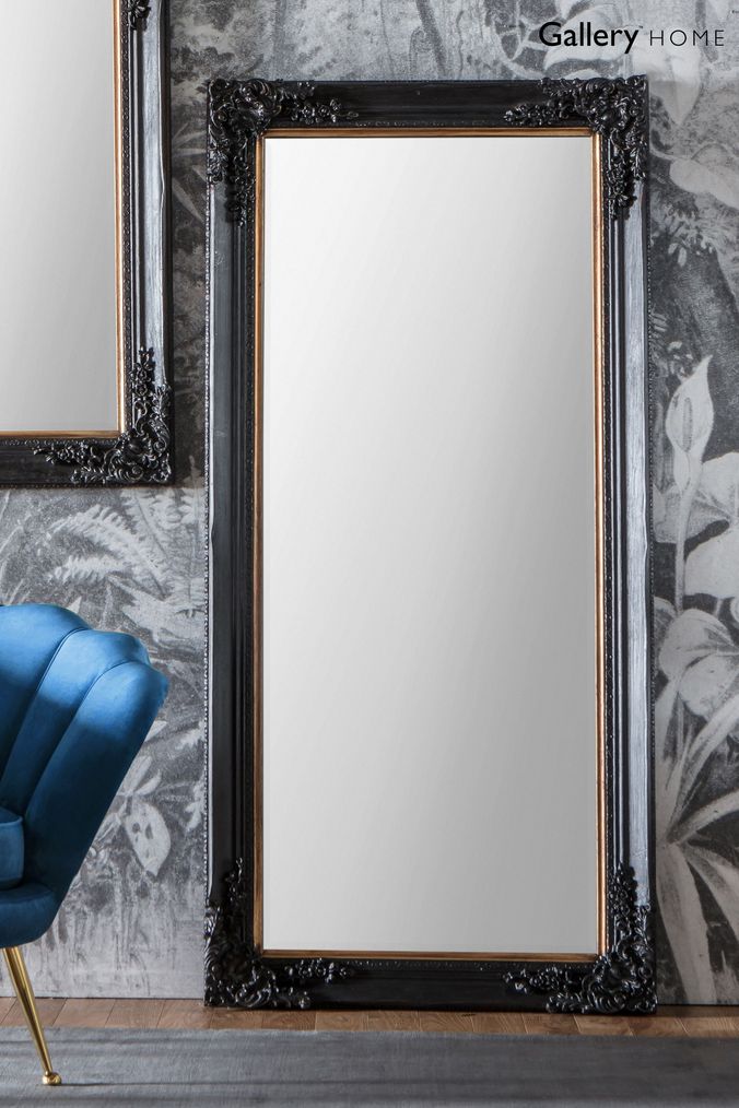 Gallery Home Black Ashbourne Antique Black Leaner Mirror (212332) | £185