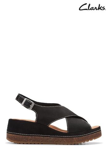 Clarks Black Nubuck Kassanda Lily Sandals (212407) | £85