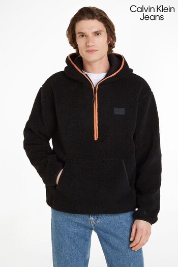 Calvin Klein Jeans Sherpa Half Zip Black Hoodie (212686) | £130