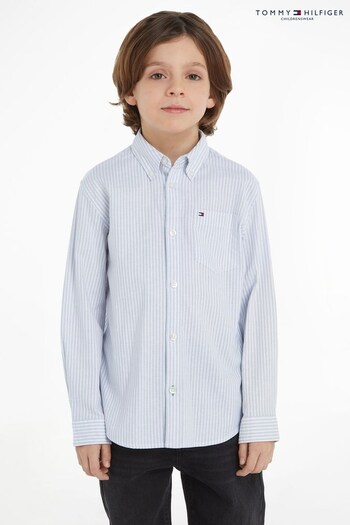 Tommy wit Hilfiger Kids Blue Essential Stripe Shirt (213175) | £50 - £55