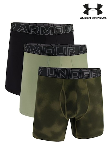 Under Armour Dark Green Performance Tech Printed Boxers 3 Pack (213316) | £34