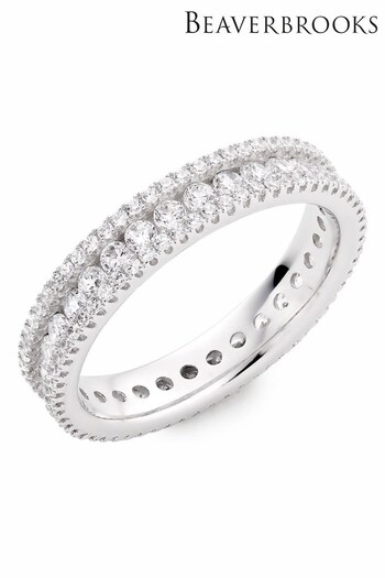 Beaverbrooks Sterling Silver Cubic Zirconia Triple Row Ring (213327) | £95