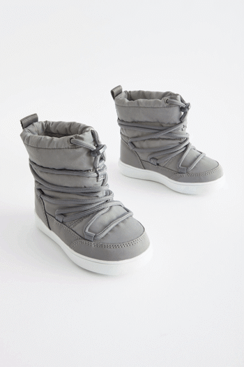 Metallic Silver Reflective Thermal Thinsulate™ Lined Quilted Water Resistant D16LQA Boots (213515) | £34 - £40