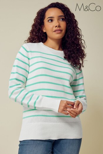 M&Co Green Stripe Jumper (213884) | £31