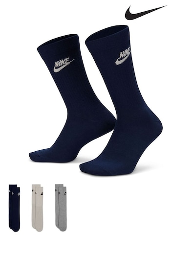 Nike Natural Sportswear Everyday Essential Crew Socks 3 Pack (214230) | £17