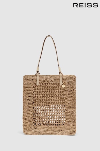Reiss Natural Maria Woven West Tote Bag (214919) | £128