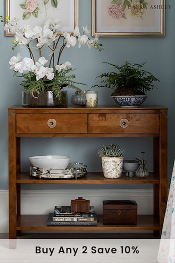 Laura Ashley Honey Gold Balmoral 2 Drawer Console Table (214975) | £680