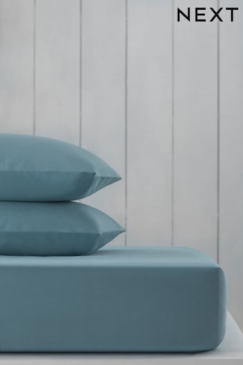 Slate Blue Cotton Rich Fitted Sheet (215108) | £10 - £16