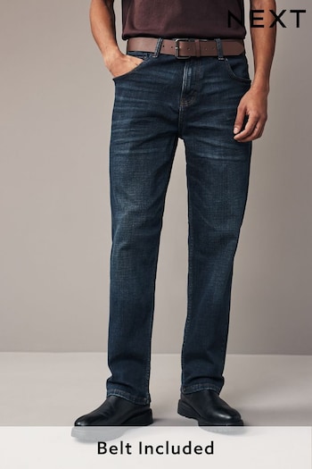Washed Blue Straight Belted Authentic Jeans (215124) | £45