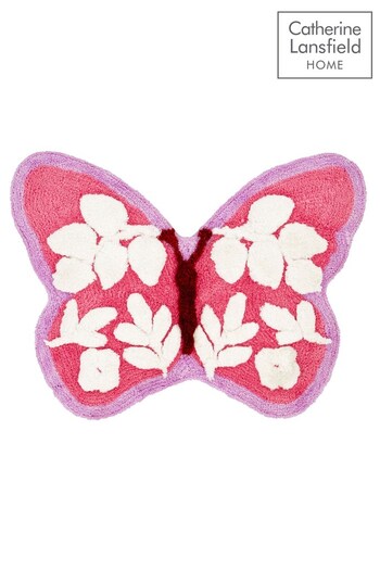 Catherine Lansfield Pink Butterfly Rug (215209) | £17