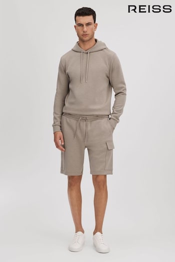 Reiss Taupe Oliver Drawstring Jersey Shorts (215402) | £88