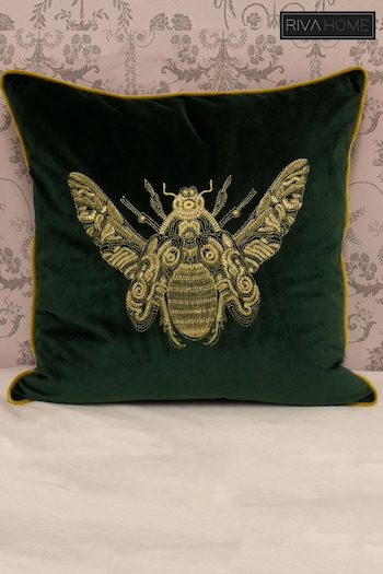 Riva Paoletti Emerald Green Cerana Velvet Polyester Filled Cushion (215965) | £19