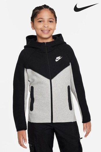 Nike Black/Grey Tech Fleece Zip Through Hoodie (216433) | £83