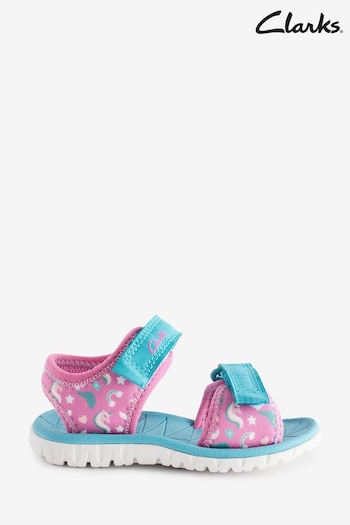 Clarks Pink Hot SurfingTide T-Sandals (216625) | £24