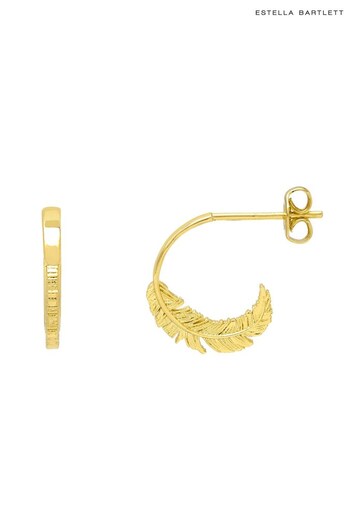 Estella Bartlett Gold Tone Feather Hoops (216641) | £25