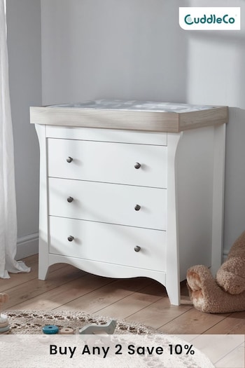 Cuddleco White Ash Clara 3 Drawer Dresser Changing Unit (216930) | £329