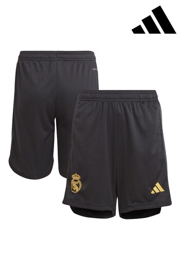 adidas Black Real Madrid Third Shorts 2023-24 (217128) | £38