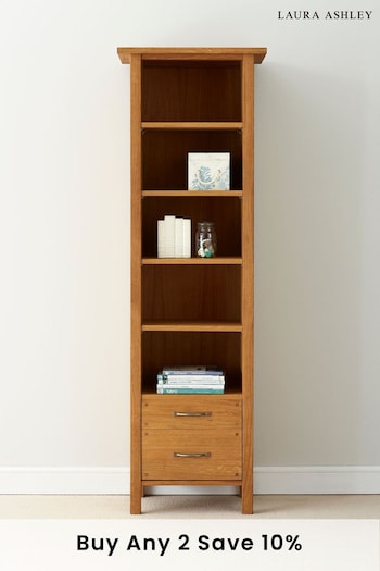 Laura Ashley Oak Milton 2 Drawer Single Bookcase (217184) | £690