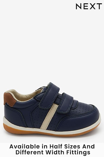 Navy Standard Fit (F) Touch Fastening Leather First Walker Baby Shoes Styles (217291) | £30