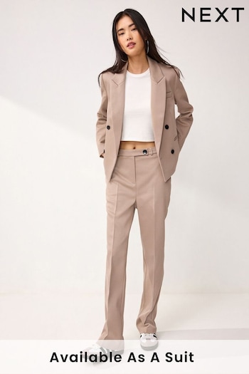 Mink Brown Tailored Twill Straight Leg Trousers (217541) | £40