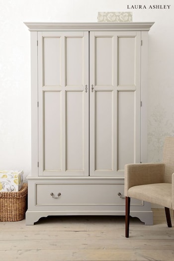 Laura Ashley Dove Grey Clifton 2 Door 1 Drawer Wardrobe (217605) | £1,530