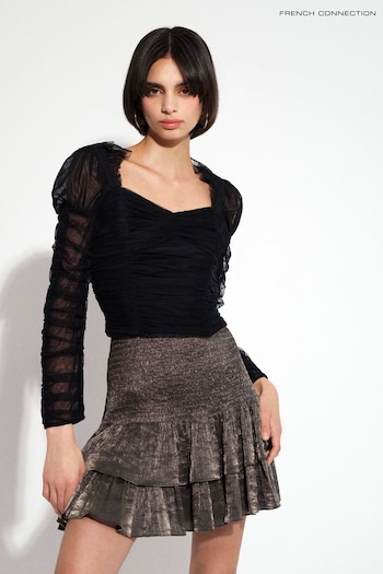 French Connection Silver Dafne Satin Skirt (217611) | £65