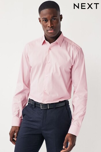 Light Pink Regular Fit Single Cuff Four Way Stretch Shirt (218197) | £32