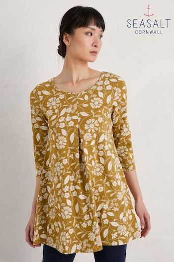Seasalt Yellow Cornwall Arusha Floral Cotton Jersey Tunic (218341) | £56