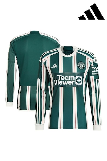 adidas Green Manchester United Away Long Sleeve Shirt 2023-24 (218413) | £90