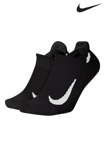 Nike Black Multiplier Running No Show Socks 2 Pack (219020) | £17