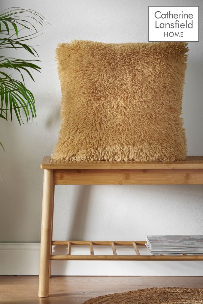 Fluffy top yellow cushions