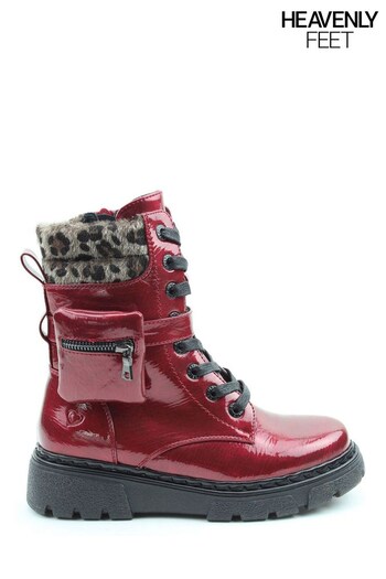 Heavenly Feet Ladies Red Marcie Vegan Friendly Boots (21J414) | £68