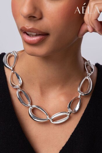 Aela Silver Tone Large Chain Necklace (220077) | £25