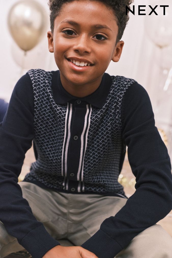 Boys knitted deals polo