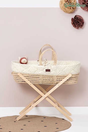 The Little Green Sheep Cream Quilted Moses Basket Cot Bed (220866) | £109