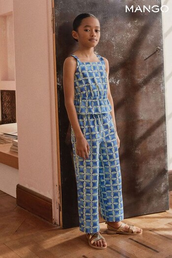Mango Blue Printed Culotte Trousers (220899) | £26