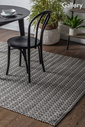 Gallery Home Charcoal Grey Connaught Geo Rug (221208) | £338