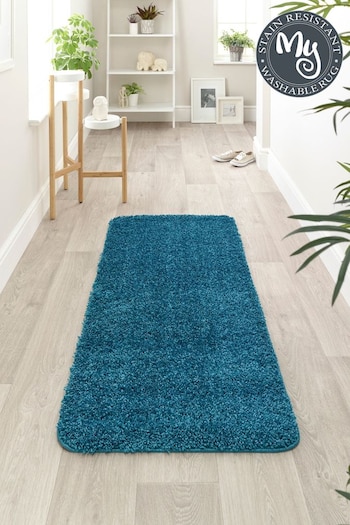 My Rug Teal Blue Washable And Stain Resistant And So Soft Textured Rug (221306) | £26 - £127