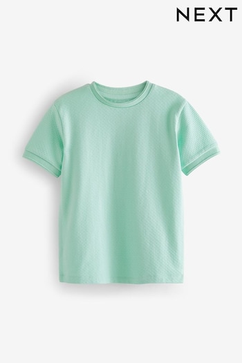 Mint Green Short Sleeve Textured T-Shirt (3-16yrs) (221311) | £6 - £9