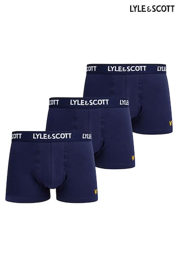 Lyle & Scott Blue Underwear Trunks Three Pack (221444) | £31
