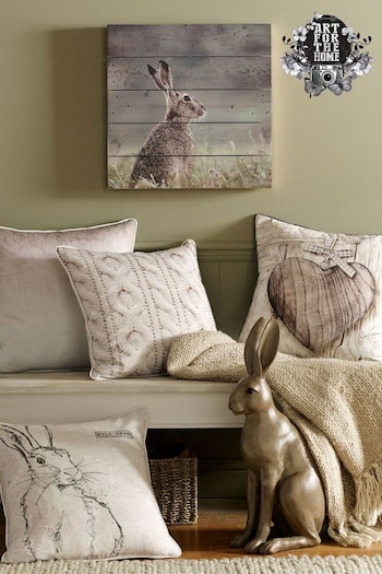 Art For The Home Natural Hare Wood Wall Art (221555) | £42