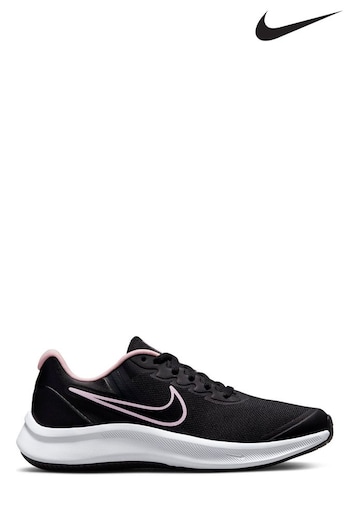 Nike sacramento Black/Pink Star Runner 3 Youth Trainers (221725) | £38