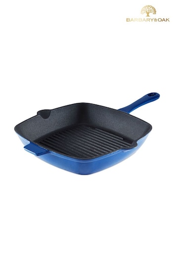 Barbary & Oak Blue 26cm Cast Iron Grill Pan (221993) | £35