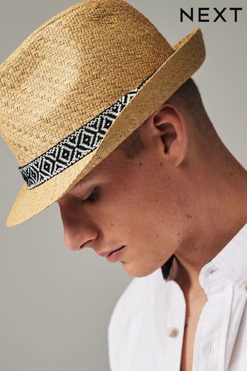 Ikat Band Textured Trilby Hat (222106) | £14