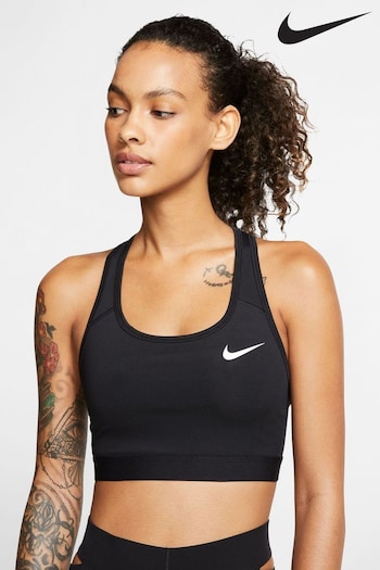 Nike Black Nike Swoosh Medium Support Sports Bra (222517) | £28