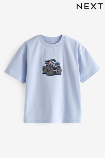 Blue Monster Truck Embroidered T-Shirt (3-16yrs) (222739) | £6 - £11