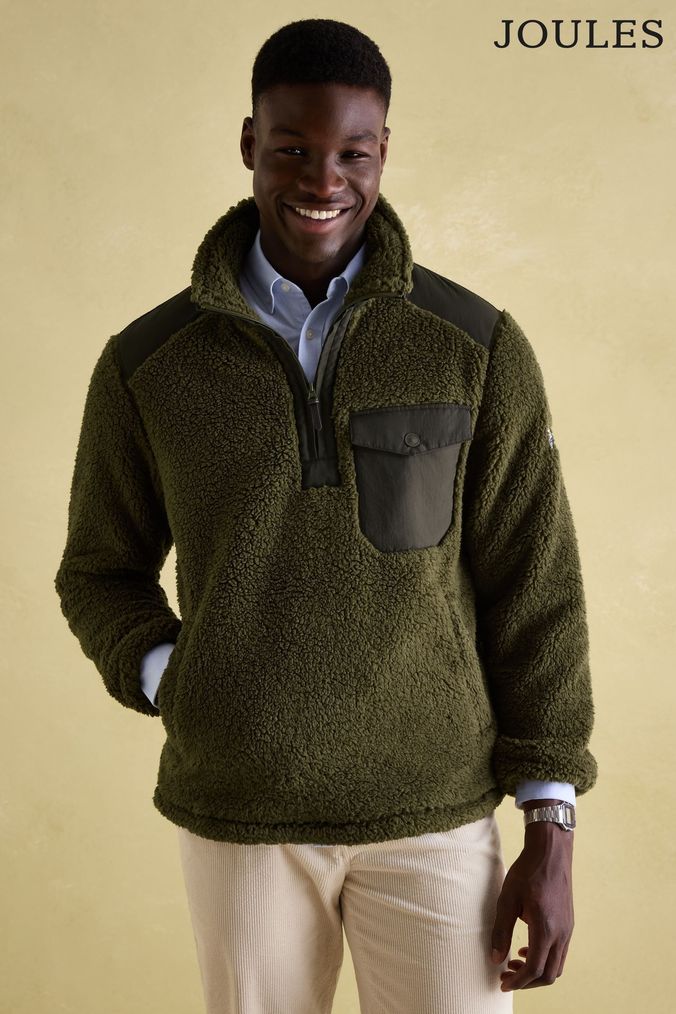 Mens green fleece jacket hot sale